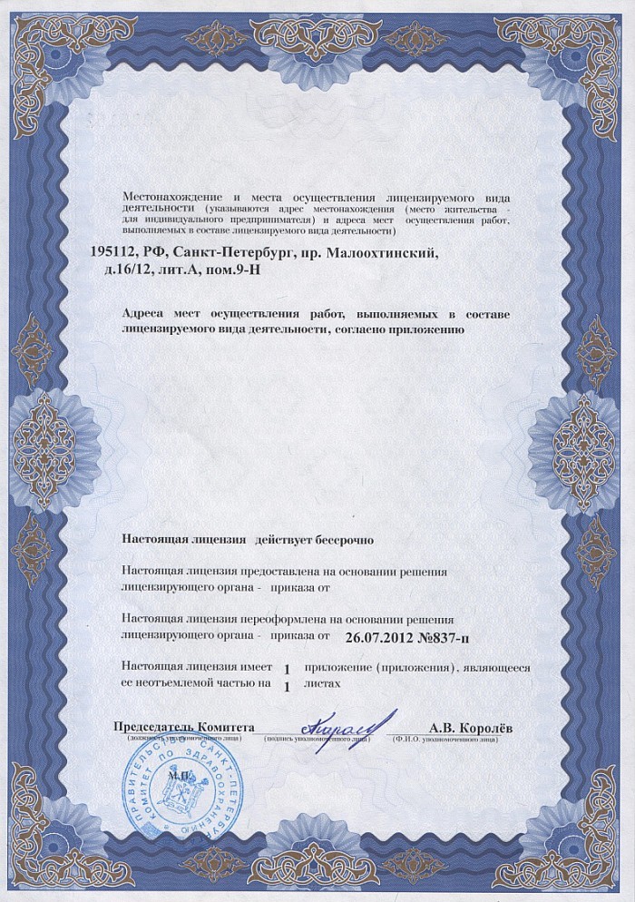 Лицензия на осуществление фармацевтической деятельности в Большевике